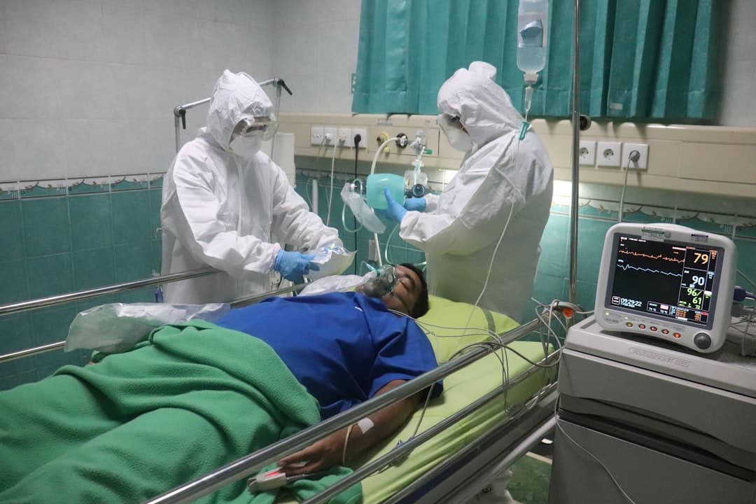 Medical monitoring equipment in a hospital ICU